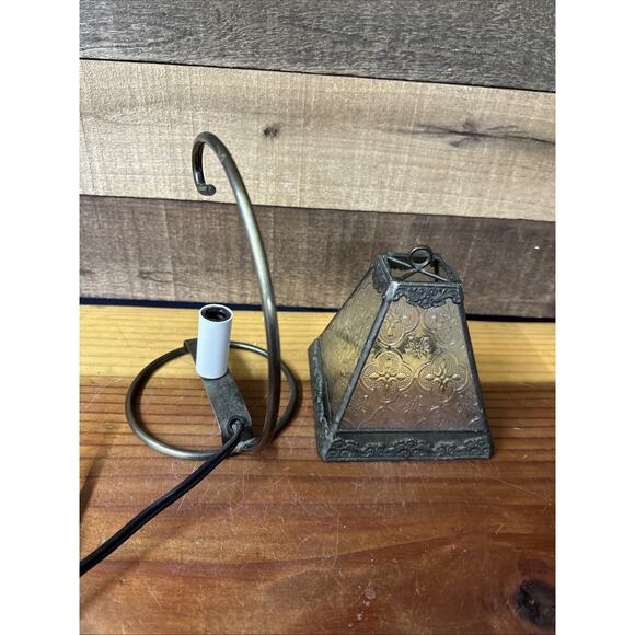 J Devlin Stained Glass Hanging Lantern Decorative Accent Night Light Clear - Picture 7 of 8